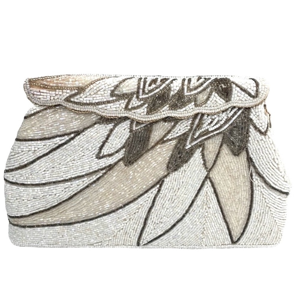 Rare Hand Breaded Vintage Clutch Bag Purse Read